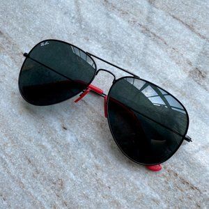 NWT Ferrari Combined Black Sunglasses Ray-Ban 3026